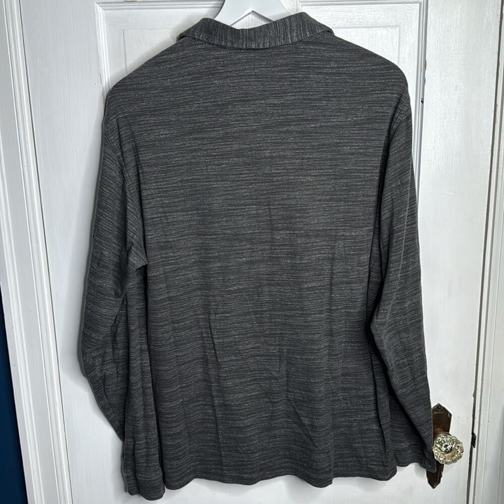 Rowm Men’s 1/4 Button Heathered Long-sleeve Pocket Polo M-284 Sz L - Picture 8 of 8